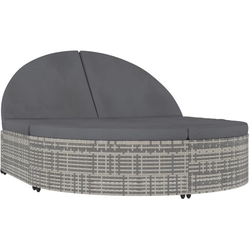 

vidaXL Tumbona para 2 personas con cojines ratán sintético gris - Gris