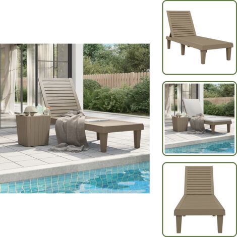 Tumbona para descansar - vidaXL Tumbona polipropileno marrón claro 155x58x83 cm - Tumbona con textura de madera