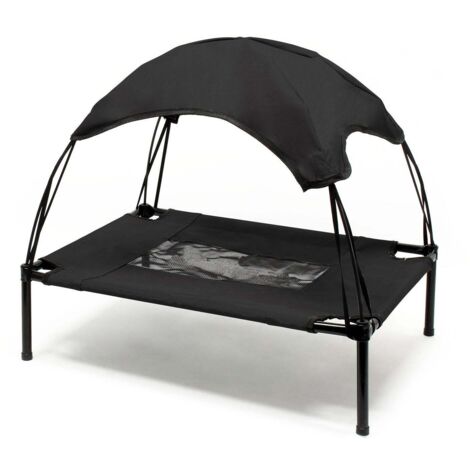 Tumbona para perros 122 m 30 kg máx. Cama elevada protección solar XL relax negro 160000532