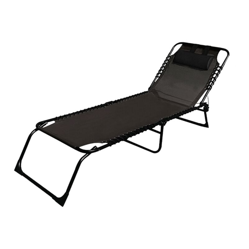 

Tumbona Plegable Acero Con Cojin Jardin 190X58X27 Cm Negra