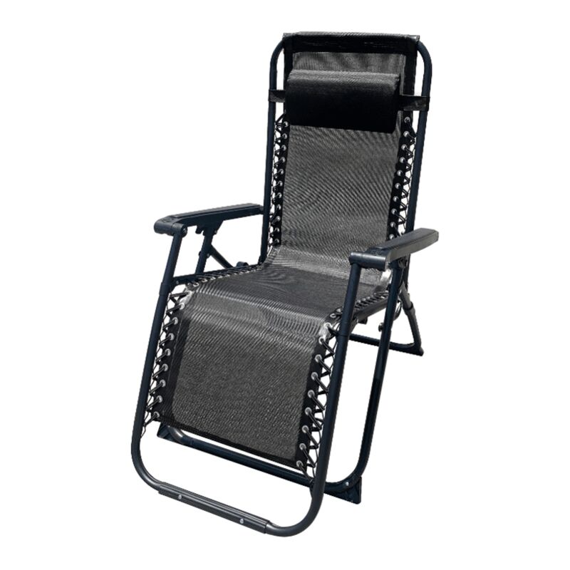 

Tumbona Plegable Acero Con Cojin Jardin 90X66X108 Cm Gravedad Cero Negra