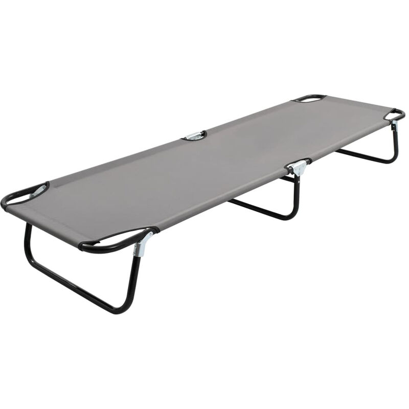

Happyshopping - Tumbona plegable acero gris