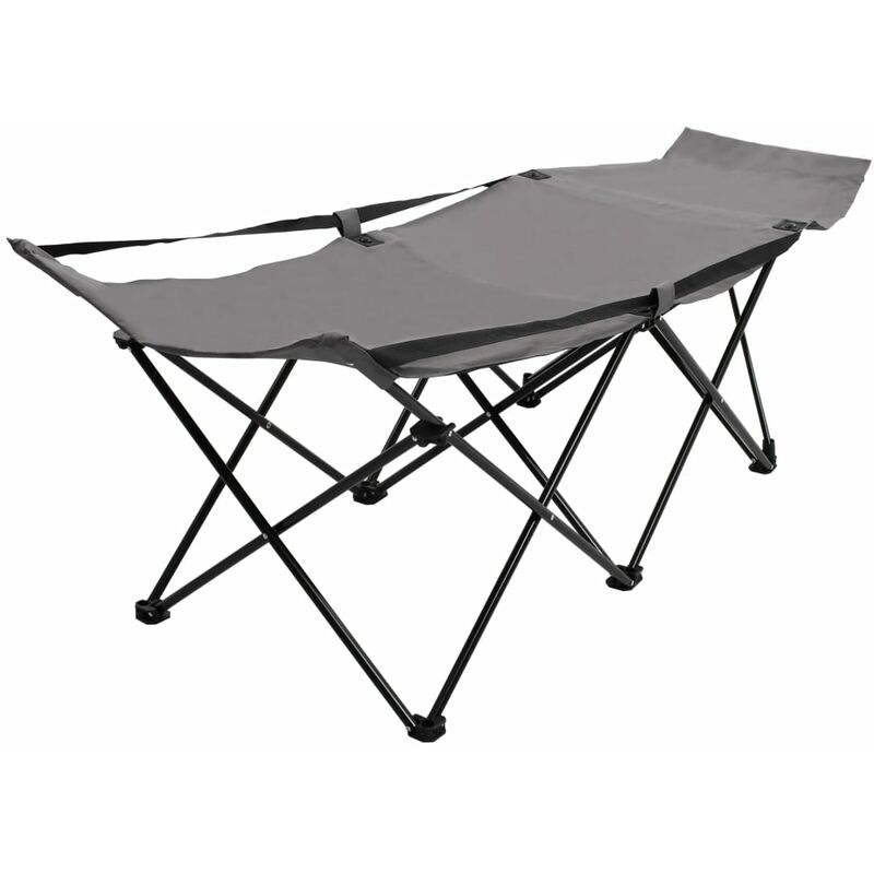 

Tumbona plegable acero gris