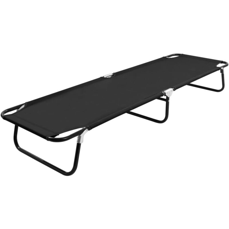 

Happyshopping - Tumbona plegable acero negro