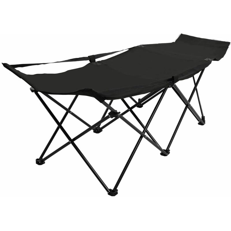 

Tumbona plegable acero negro