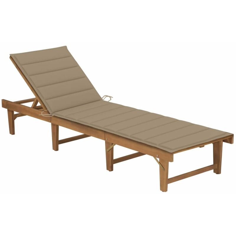 

Tumbona plegable con cojin madera maciza de acacia