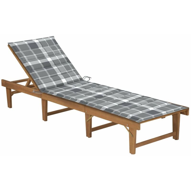 

Tumbona plegable con cojin madera maciza de acacia
