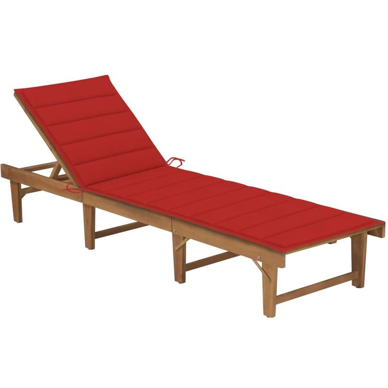 

Tumbona plegable con cojín madera maciza de acacia
