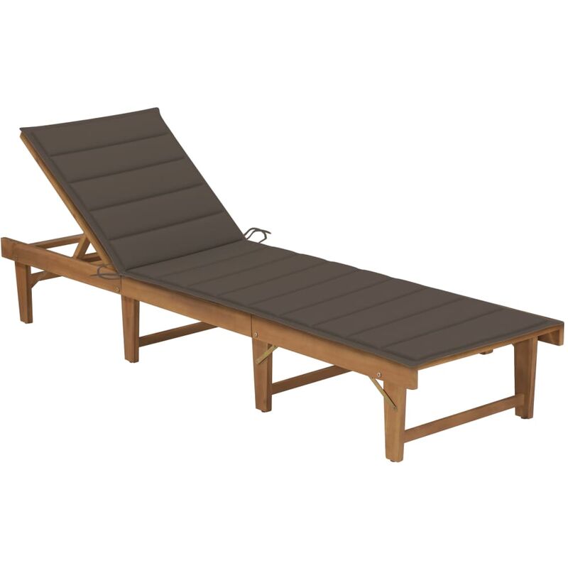 

Tumbona plegable con cojín madera maciza de acacia