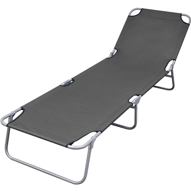 

Tumbona plegable con respaldo ajustable gris - Gris