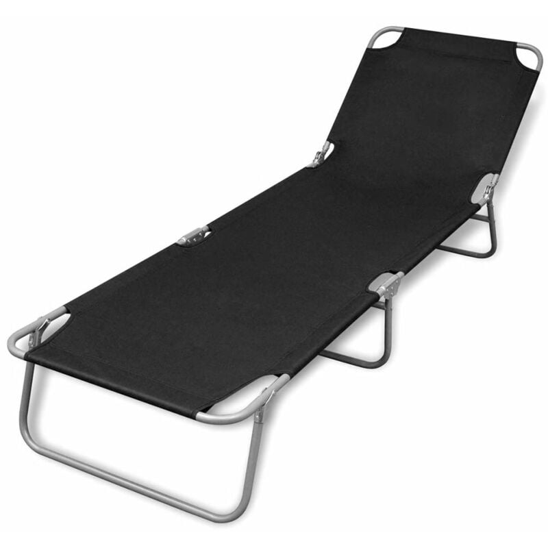 

Tumbona plegable de acero con recubrimiento polvo negro