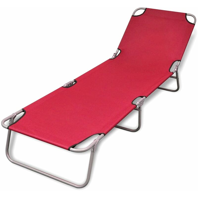 

Tumbona plegable de acero con recubrimiento polvo roja - Rojo