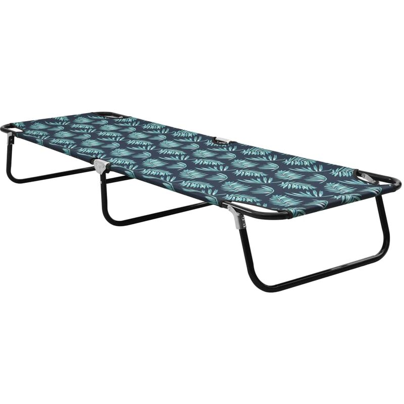 

Tumbona plegable de acero estampado de hojas - Multicolor