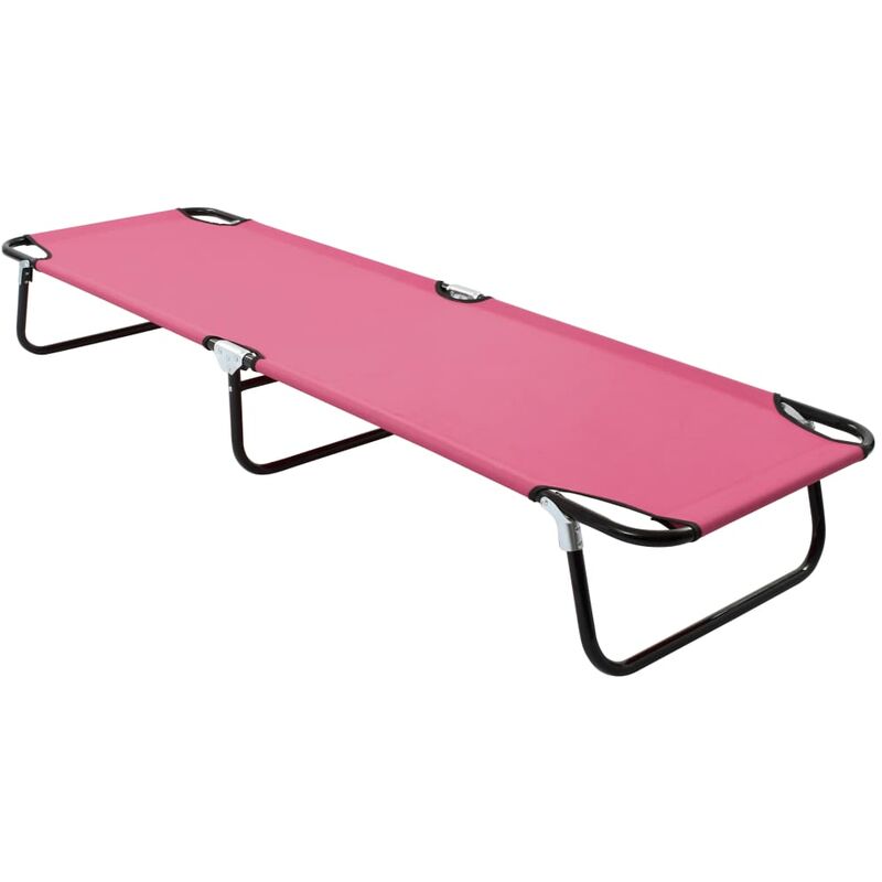 

Tumbona plegable de acero rosa - Rosa
