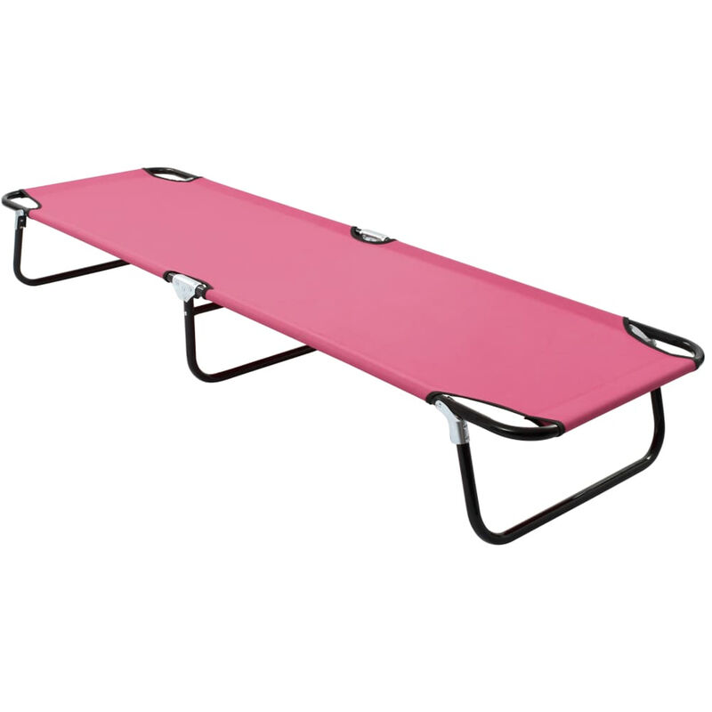 

Tumbona plegable de acero rosa