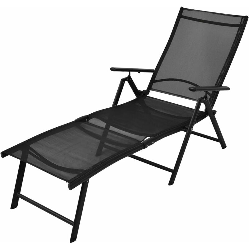

Tumbona plegable de aluminio negra