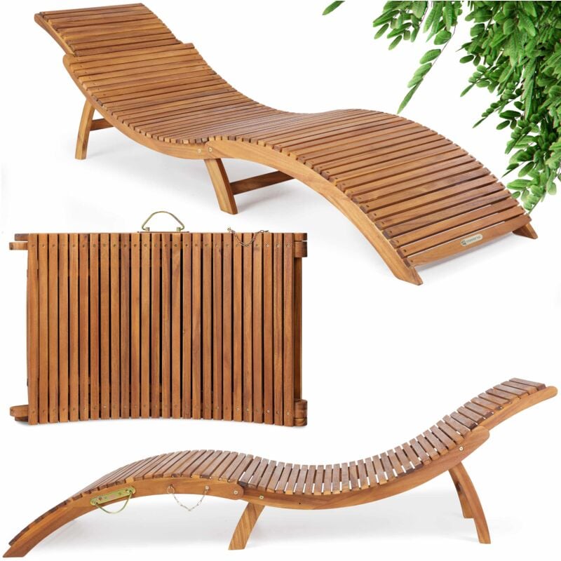 

Tumbona plegable de madera de Acacia con apoyacabezas