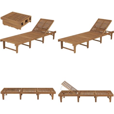Tumbona plegable de madera maciza de acacia - Tumbona plegable - Banco para árbol