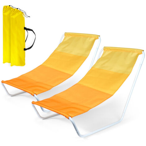Tumbona plegable de playa, 2 unidades.
