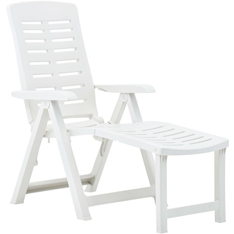 

Tumbona plegable de plástico blanco - Blanco