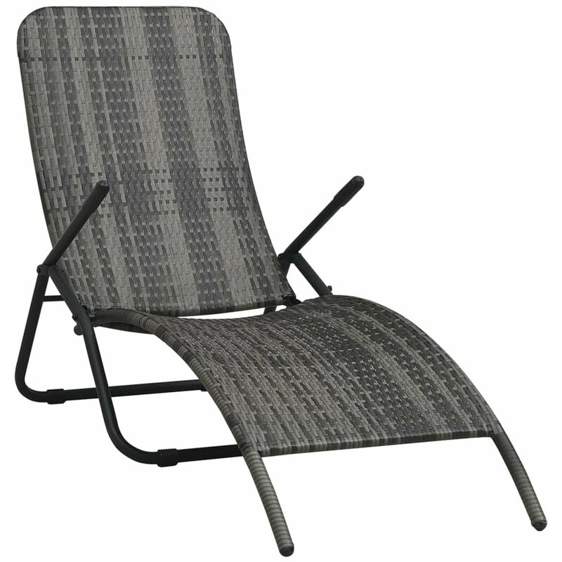 

Tumbona plegable de ratan sintetico gris