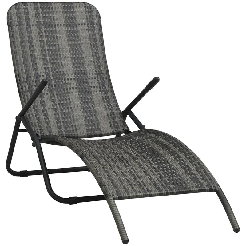 

Tumbona plegable de ratán sintético gris