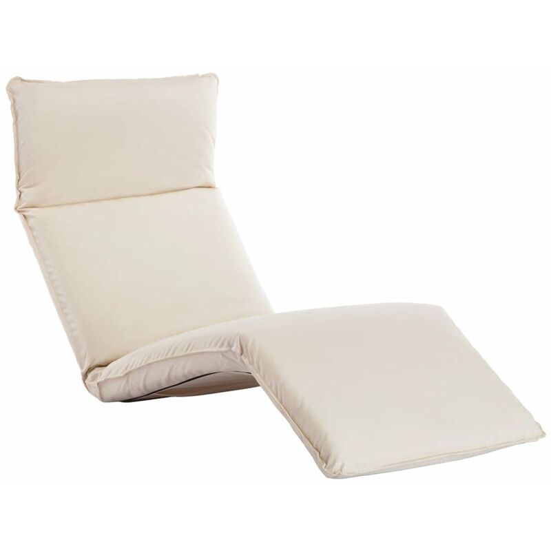 

Tumbona plegable de tela Oxford blanco crema