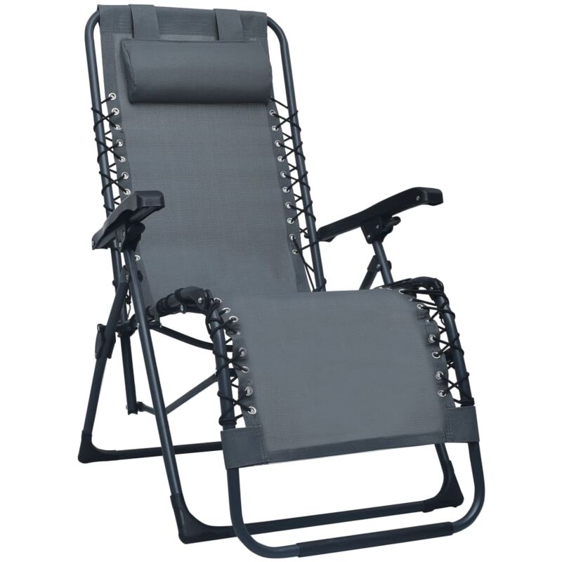 

vidaXL Tumbona plegable de textilene gris - Gris