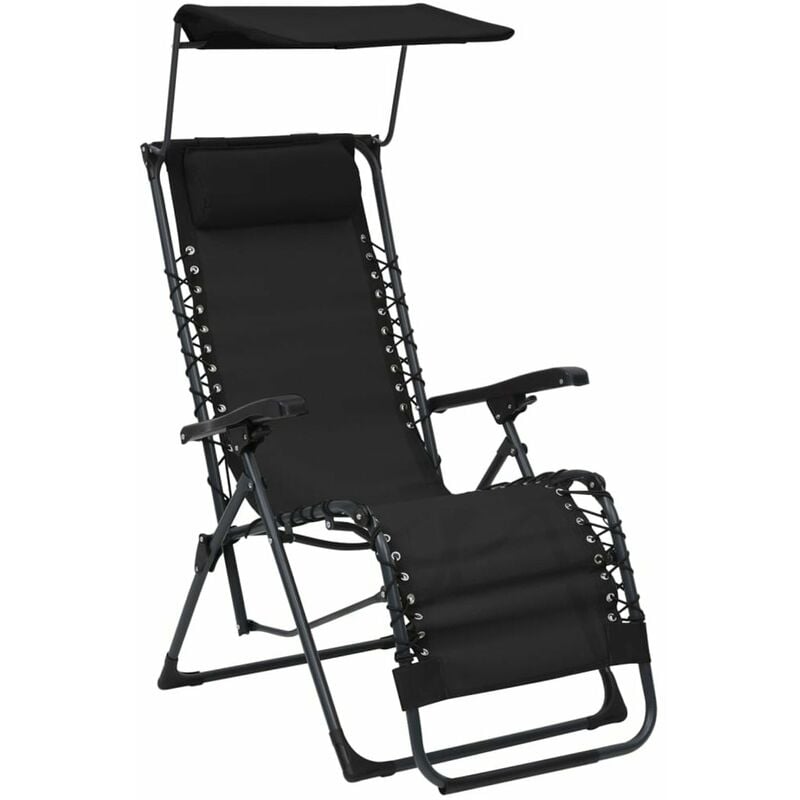 

Tumbona plegable de textilene negro