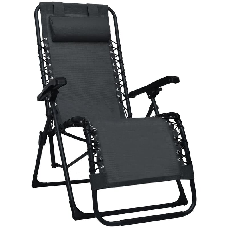 

Tumbona plegable de textilene negro