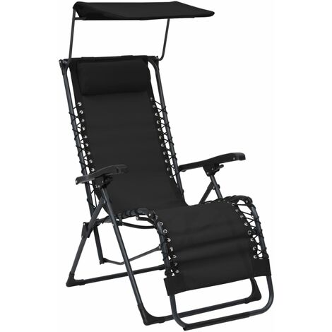 Tumbona plegable de textilene negro vidaXL