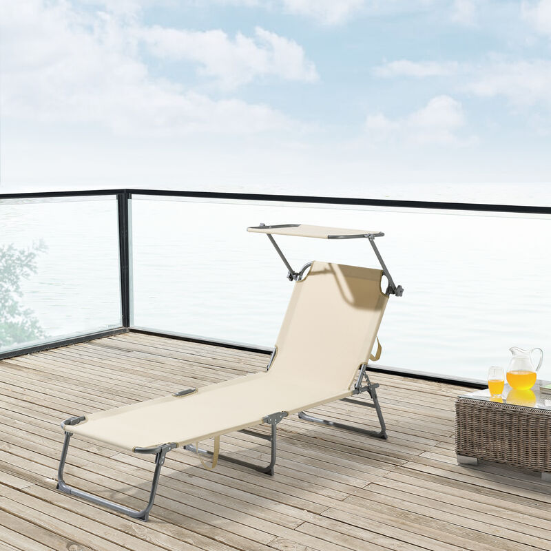 

Tumbona Plegable Getaria - 189 x 57 x 28 cm - con Techo - Parasol - Toldo - Acero - Hasta 115 kg - Hamaca de Playa - Asiento para Jardín - Silla