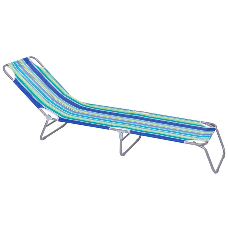 

Lolahome - Tumbona playa plegable gris hierro de 24x186x53 cm