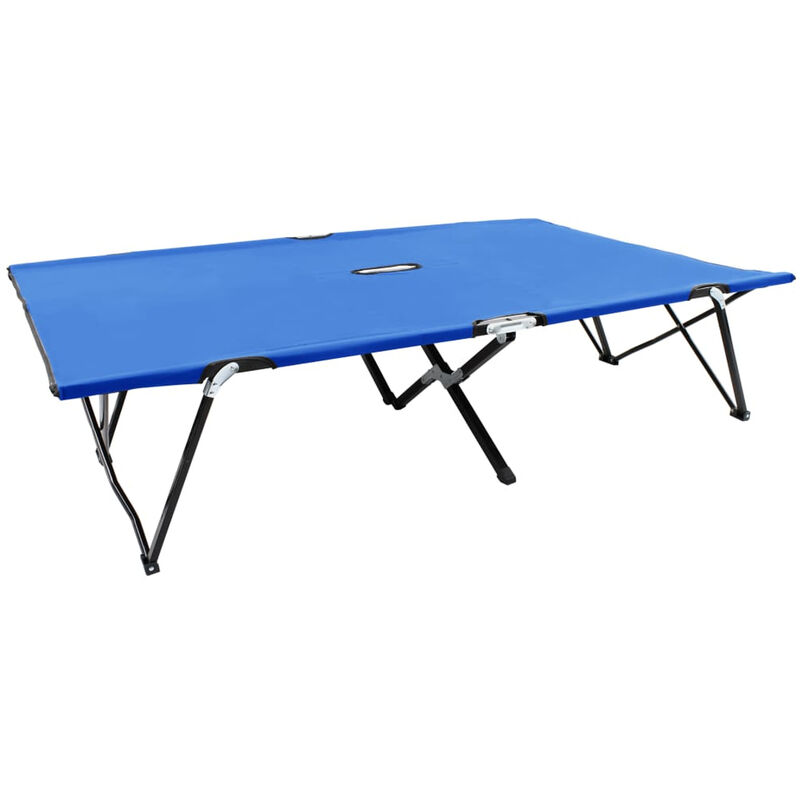 

Tumbona plegable para 2 personas acero azul