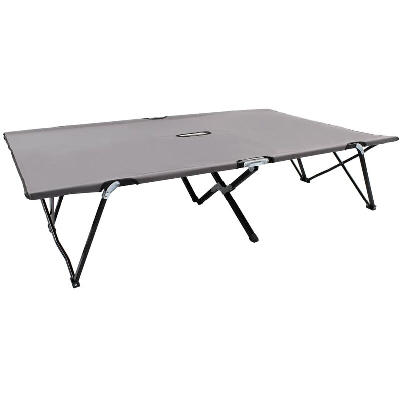 

Tumbona plegable para 2 personas acero gris