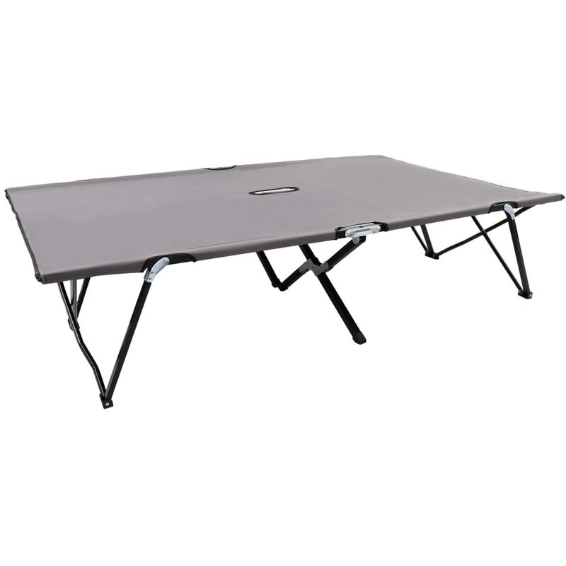 

Tumbona plegable para 2 personas acero gris - Gris