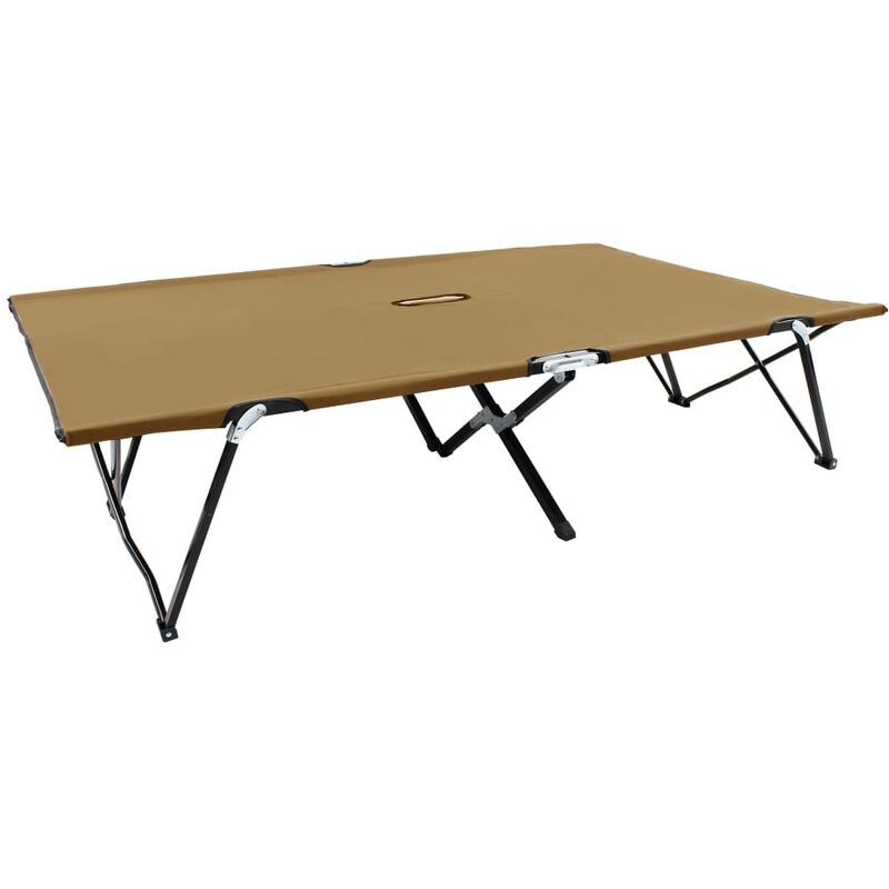 

Tumbona plegable para 2 personas acero gris taupe - Marrón