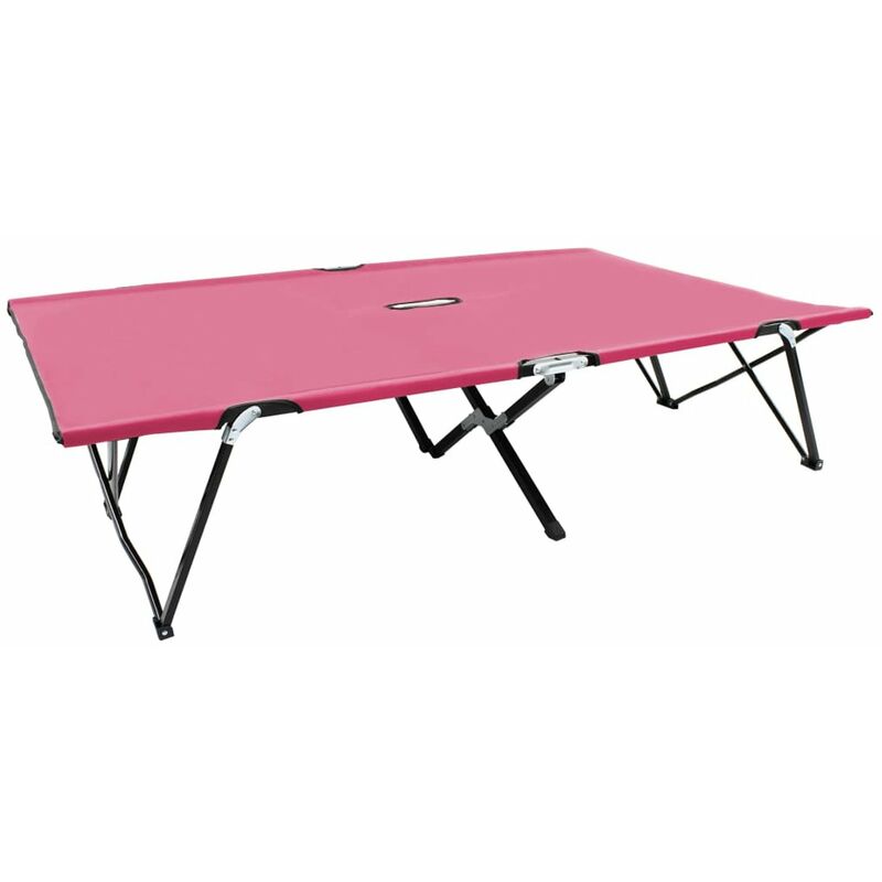 

Tumbona plegable para 2 personas acero rosa