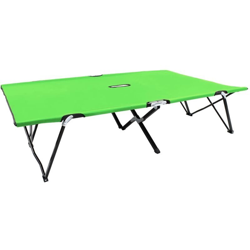 

Tumbona plegable para 2 personas acero verde - Verde