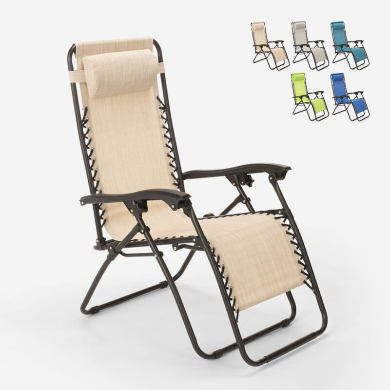 

Tumbona plegable para playa jardín multiposición Emily Zero Gravity | Beige