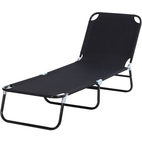 Tumbona Plegable Reclinable con Ángulo Ajustable de 5 Posiciones para Jardín Exterior Piscina Terraza Camping Carga 120 kg 188x56x28 cm