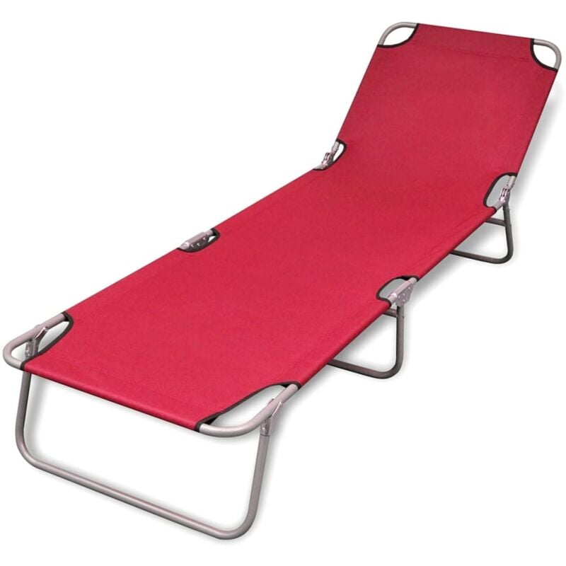 

vidaXL Tumbona Plegable de Acero con Recubrimiento Polvo Roja - Rojo