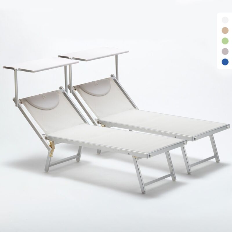 

Tumbona Profesional Aluminio Toldo Parasol Italia Stock 2 Piezas | Verde