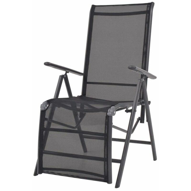 

Tumbona reclinable de aluminio y textilene negro
