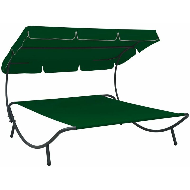 

Tumbona sofa de jardin con toldo verde
