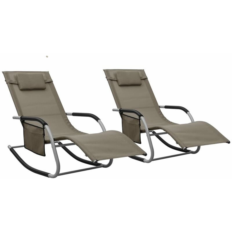 

Tumbonas 2 unidades textilene gris taupe y gris