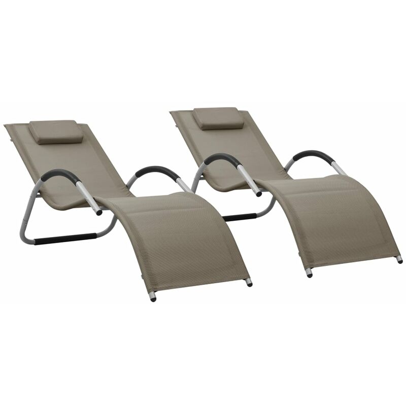 

Tumbonas 2 unidades textilene gris taupe y gris