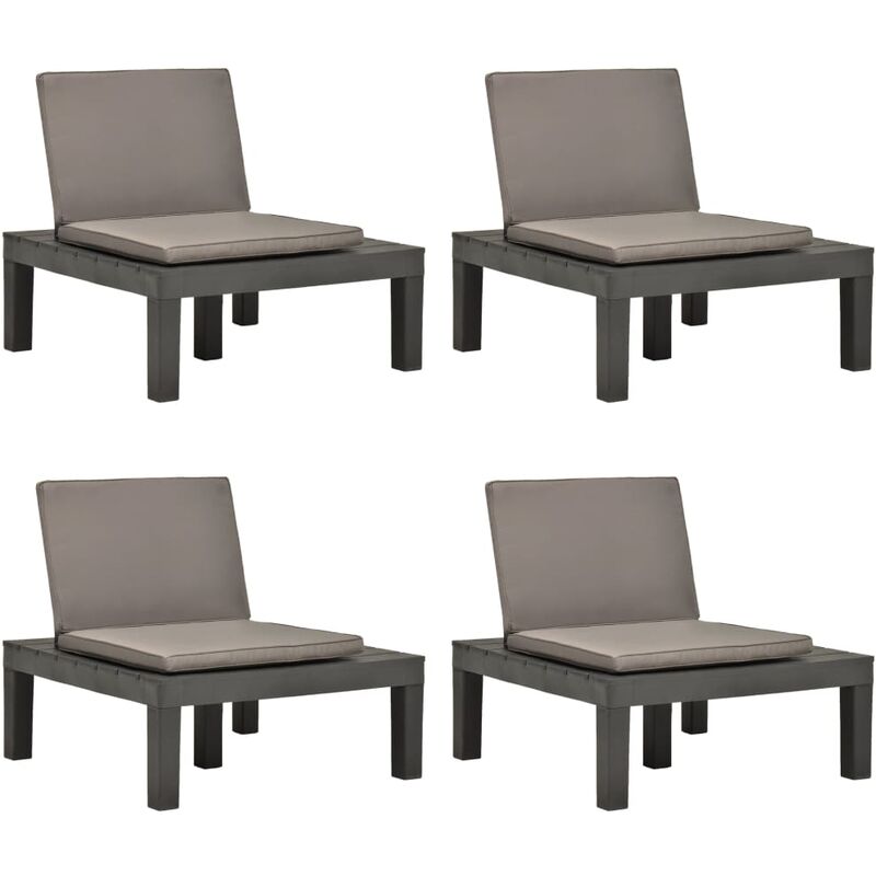 

Tumbonas jardin con cojines 4 unidades plastico gris antracita