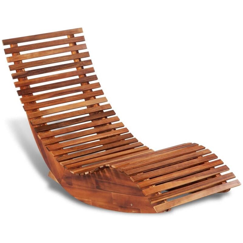 

vidaXL Tumbona Mecedora Madera Maciza de Acacia - Marrón
