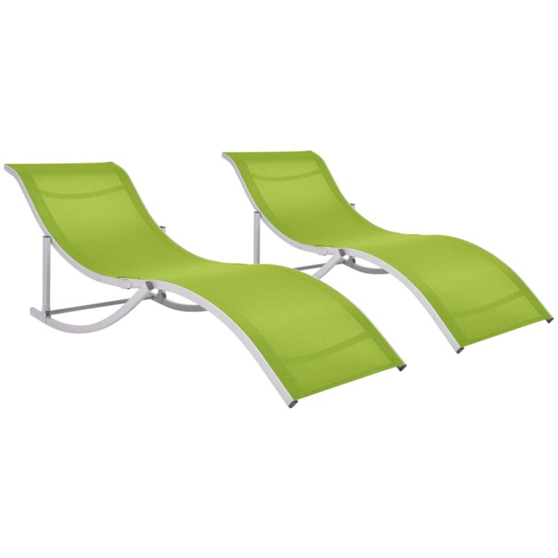 

vidaXL Tumbonas plegables 2 unidades textilene verde - Verde
